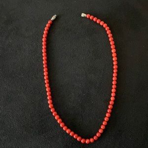 Indian Ocean Red Coral Necklace 16.5 inch long